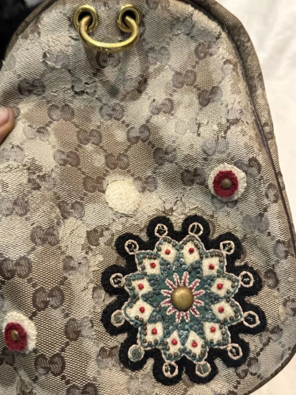 Gucci Babouska Fable Boston Bag GG Crystal Canvas Applique Fall Winter 2008